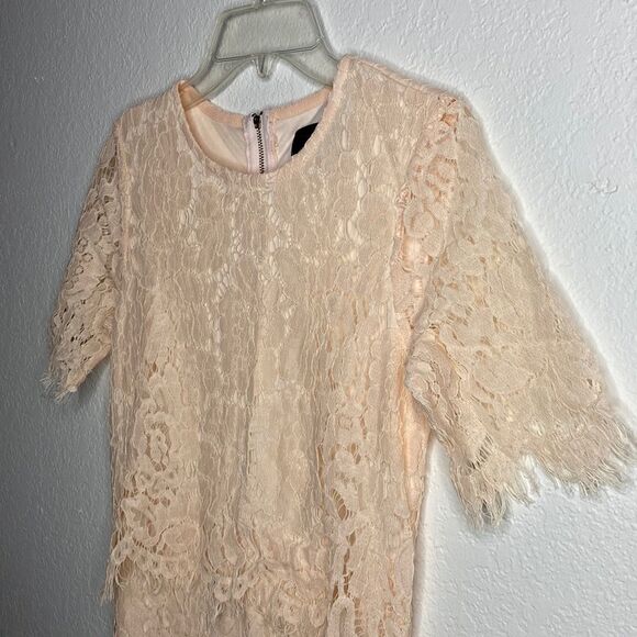 Club L Pale Pink Peach Lace Dress - Picture 2 of 9